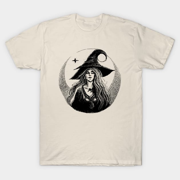 Vintage Witch T-Shirt by valentinahramov